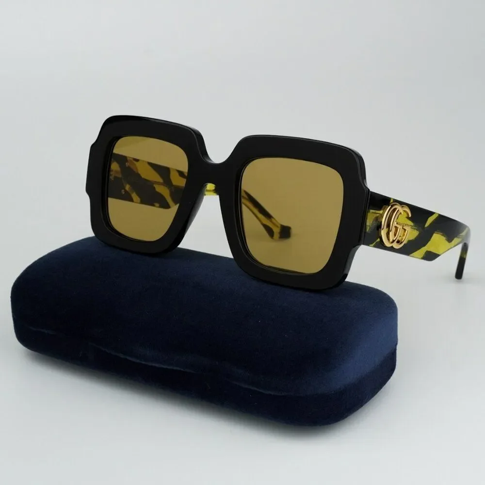 NEW Gucci GG1547S 004 Black Brown Women Square Sunglasses GG 1547S